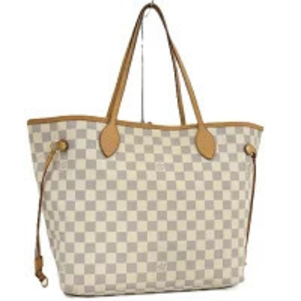 LOUIS VUITTON Neverfull Damier Azur White Tote Bag